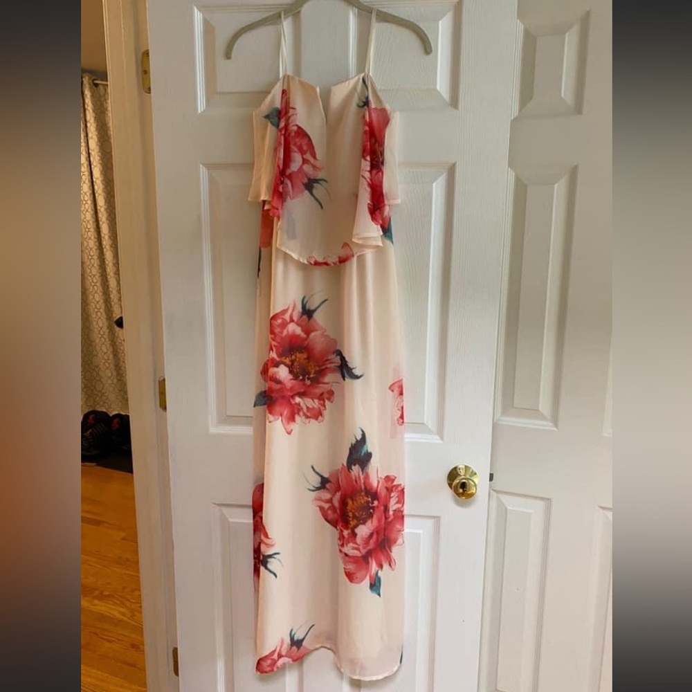 Strapless floral dress